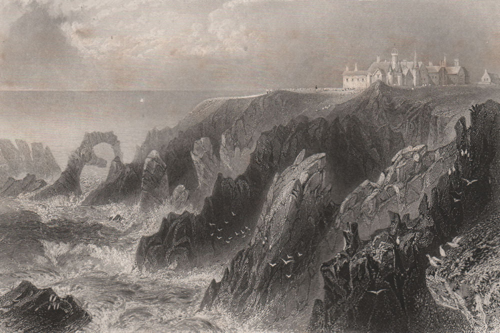 Slaines Castle, near Peterhead. New Slains Castle. Scotland. BARTLETT c1840